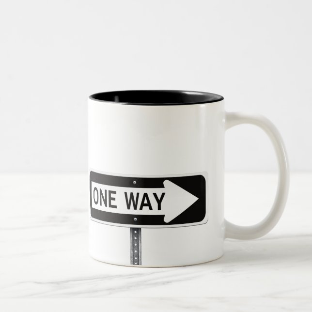 Caneca De Café Em Dois Tons Sinal de mão única (Direita)