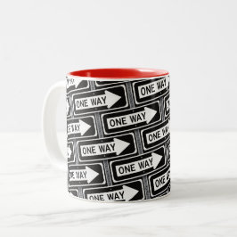 Caneca De Café Em Dois Tons Sinal de mão única
