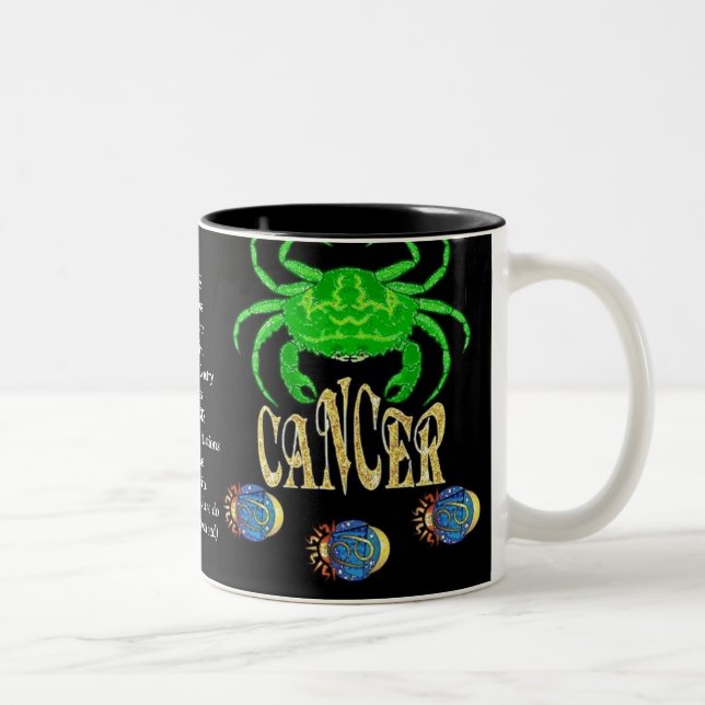 Caneca De Café Em Dois Tons Sinal de Nascimento do cancer (Direita)