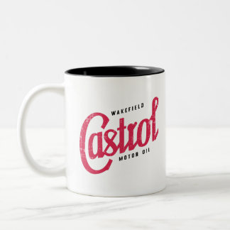 Caneca De Café Em Dois Tons sinal de óleo retrô