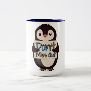 Caneca De Café Em Dois Tons Sinal de Pinguim Não Perca