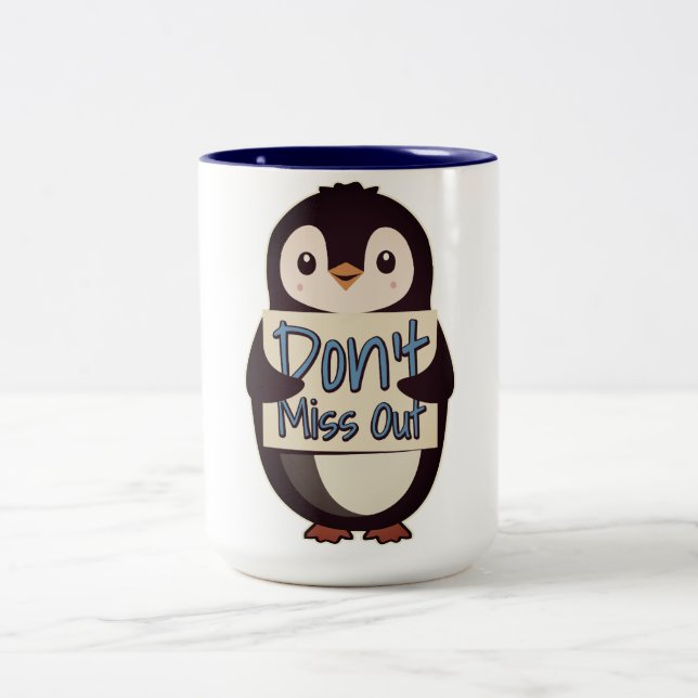 Caneca De Café Em Dois Tons Sinal de Pinguim Não Perca (Centro)