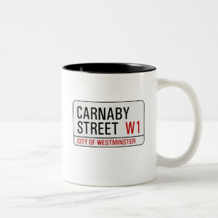Caneca De Café Em Dois Tons Sinal de rua de Carnaby