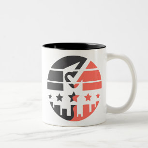 Caneca De Café Em Dois Tons Sinal de Verificação da Unidade