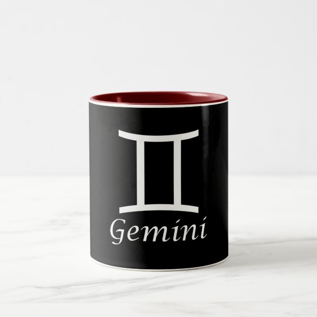 Caneca De Café Em Dois Tons Sinal Zodiac "Gemini" (Centro)