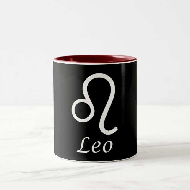 Caneca De Café Em Dois Tons Sinal Zodiac "Leo" (Centro)