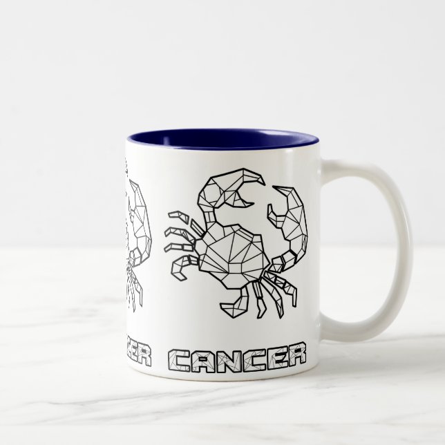 Caneca De Café Em Dois Tons Sinal Zodiac Mug:Cancer (Direita)