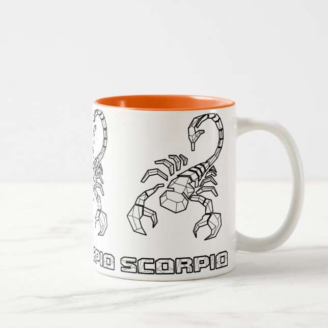 Caneca De Café Em Dois Tons Sinal Zodiac Mug:Scorpio (Direita)