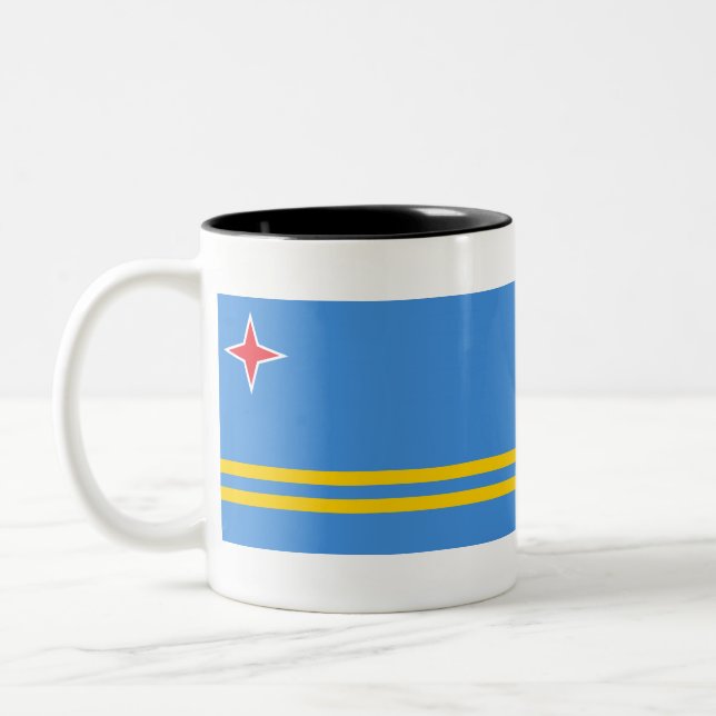 Caneca De Café Em Dois Tons Sinalizador Aruba (Esquerda)