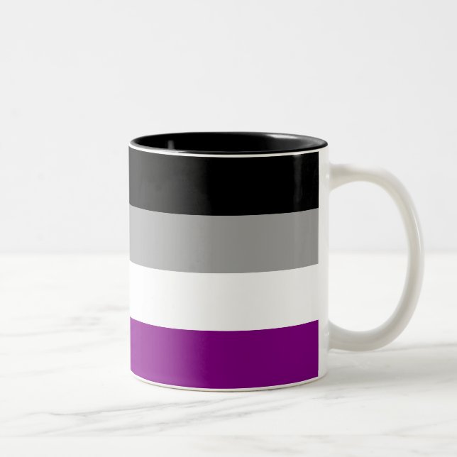 Caneca De Café Em Dois Tons Sinalizador de Orgulho Asexual (Direita)