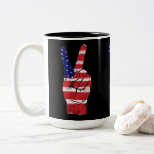 Caneca De Café Em Dois Tons Sinalizador de Sinalização de Paz