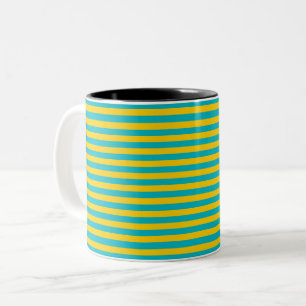 Caneca De Café Em Dois Tons Sinalizador do Cazaquistão listras itália linhas d