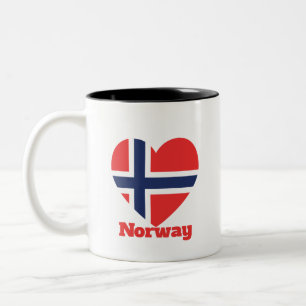 Caneca De Café Em Dois Tons Sinalizador do Coração da Noruega