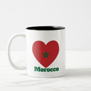 Caneca De Café Em Dois Tons Sinalizador do Coração de Marrocos