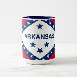 Caneca De Café Em Dois Tons Sinalizador do Estado do Arkansas