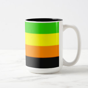 Caneca De Café Em Dois Tons Sinalizador do Orgulho Aromântico de Queda