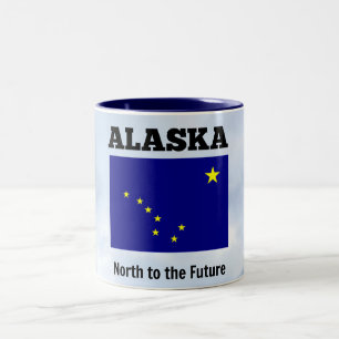 Caneca De Café Em Dois Tons Sinalizador e slogan do Alasca