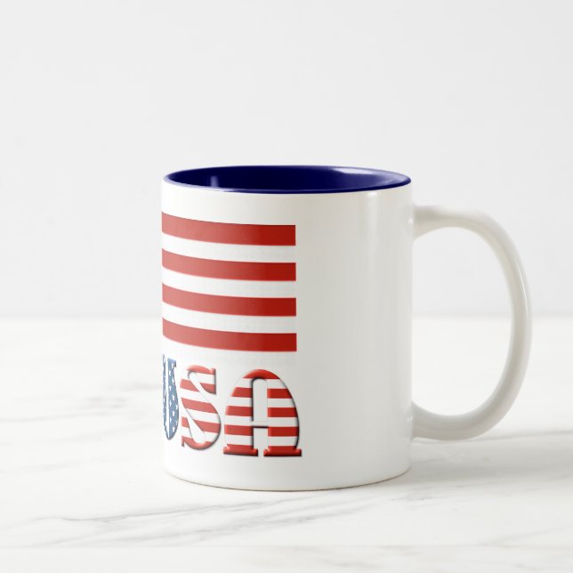 Caneca De Café Em Dois Tons Sinalizador EUA (Direita)