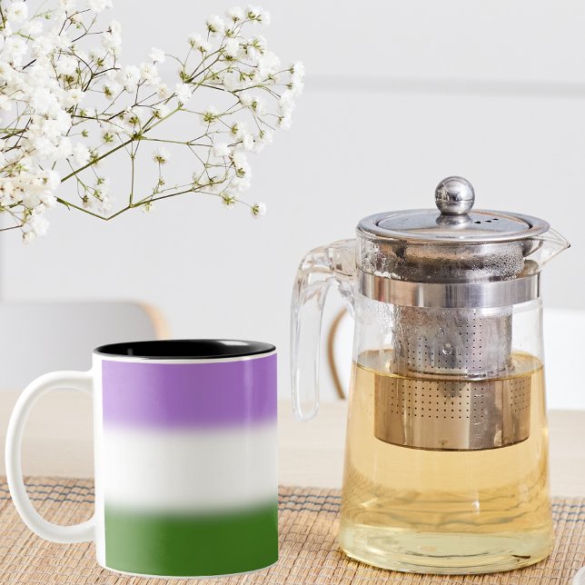 Caneca De Café Em Dois Tons Sinalizador Gradient Genderqueer Pride - Sinalizad (Criador carregado)