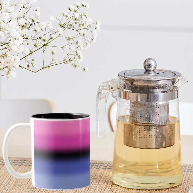 Caneca De Café Em Dois Tons Sinalizador Gradual do Orgulho Omnissexual - Sinal (Criador carregado)