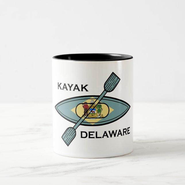 Caneca De Café Em Dois Tons Sinalizador Kayak Delaware (Centro)