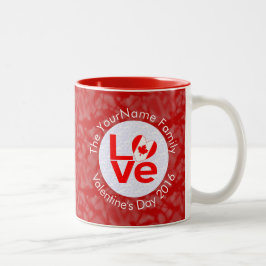 Caneca De Café Em Dois Tons Sinalizador Red LOVE Canadense Personalizado