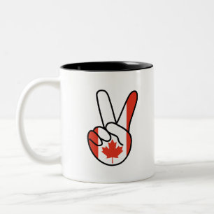 Caneca De Café Em Dois Tons Sinalizador V do Canadá