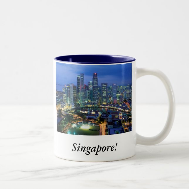 Caneca De Café Em Dois Tons Singapore! (Direita)