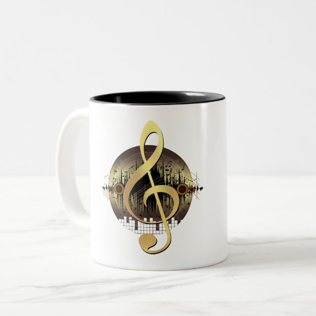 Caneca De Café Em Dois Tons Sintonia Deliciosa - Dourada (Frente Esquerda)