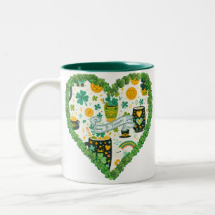 Caneca De Café Em Dois Tons Sip Algum Sorte: Dia de São Patrício Em Forma De C