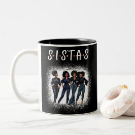 Caneca De Café Em Dois Tons Sistas, Rainha Melanina, Namoradas Negros