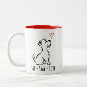 Caneca De Café Em Dois Tons Sit-Stay-Love Westie