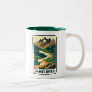 Caneca De Café Em Dois Tons Skagit River Washington Colors