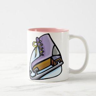 Caneca De Café Em Dois Tons Skate de gelo cor-de-rosa
