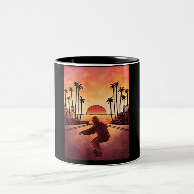 Caneca De Café Em Dois Tons Skater Gift (Centro)