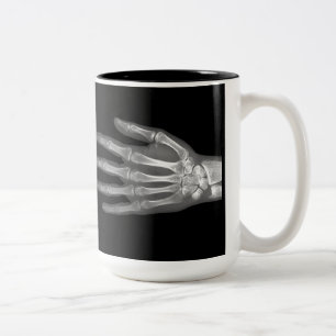 Caneca De Café Em Dois Tons Skeleton Hand X-Ray Mug