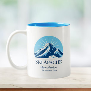 Caneca De Café Em Dois Tons Ski Apache souvenir do resort de esqui do Novo Méx