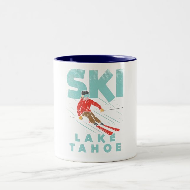 Caneca De Café Em Dois Tons Ski Lake Tahoe (Centro)