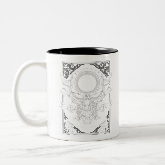Caneca De Café Em Dois Tons Skull, cabeça de morte (Esquerda)