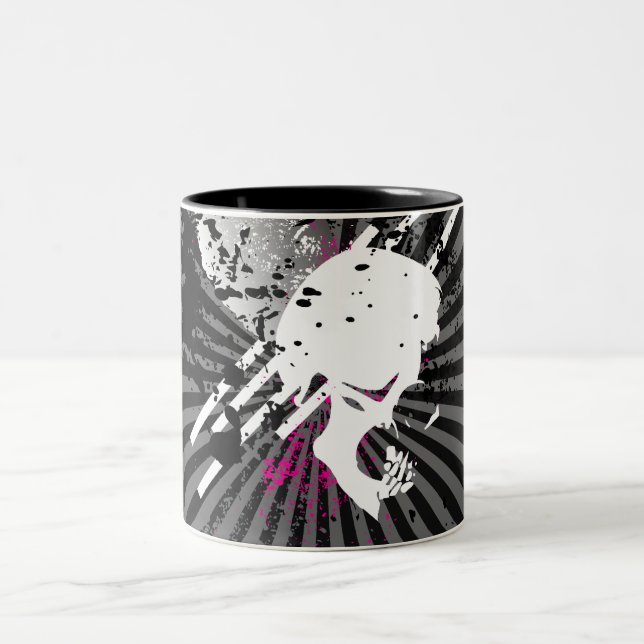 Caneca De Café Em Dois Tons Skullz. (Centro)