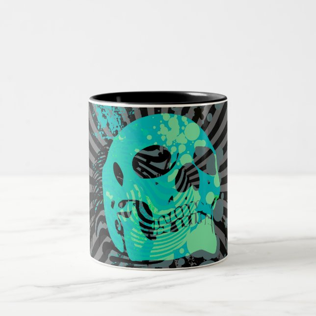 Caneca De Café Em Dois Tons Skullz, com bolhas. (Centro)