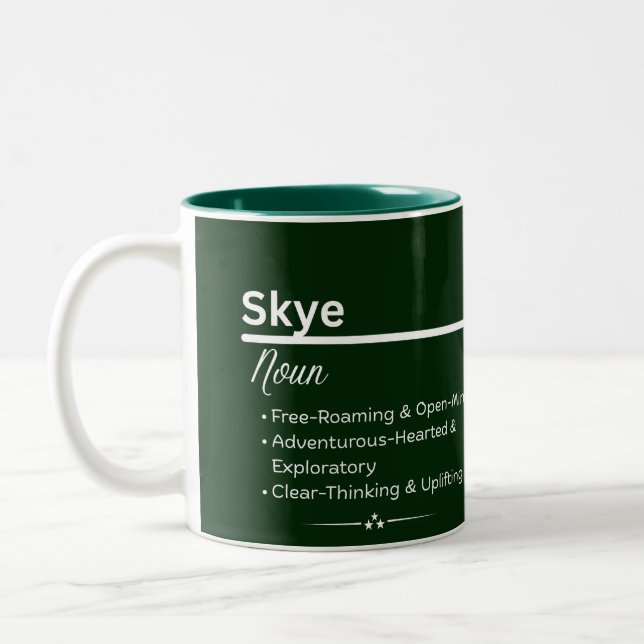 Caneca De Café Em Dois Tons Skye Personalized Name Coffee Mug (Esquerda)