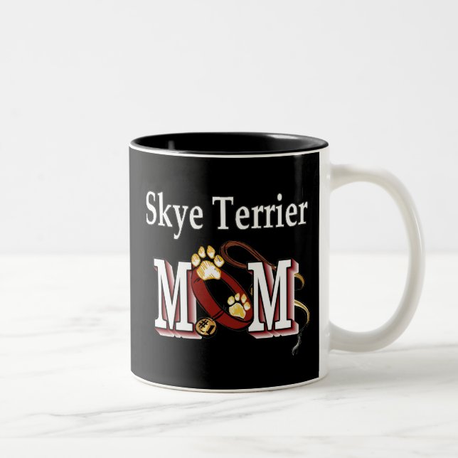 Caneca De Café Em Dois Tons Skye Terrier Mãe Mug (Direita)