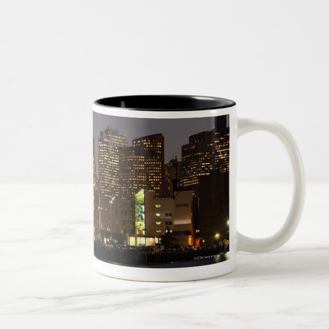 Caneca De Café Em Dois Tons Skyline 4 de Boston, Massachusetts (Direita)