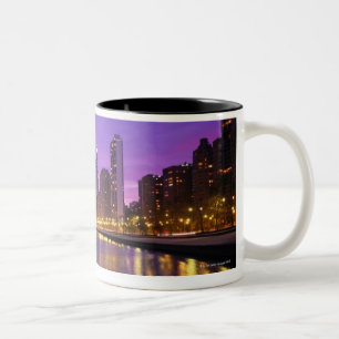 Caneca De Café Em Dois Tons Skyline de Chicago