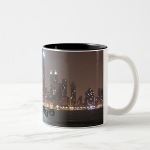 Caneca De Café Em Dois Tons Skyline de Chicago