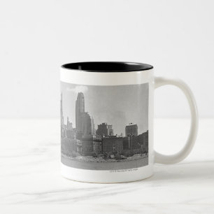Caneca De Café Em Dois Tons Skyline de Manhattan New York EUA B&W