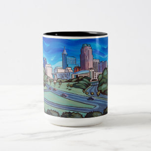 Caneca De Café Em Dois Tons Skyline de Raleigh