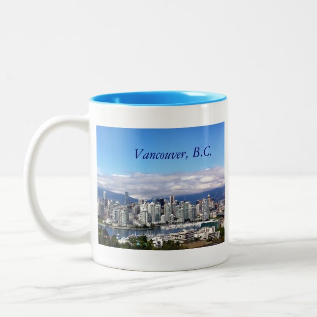 Caneca De Café Em Dois Tons Skyline de Vancôver (Esquerda)