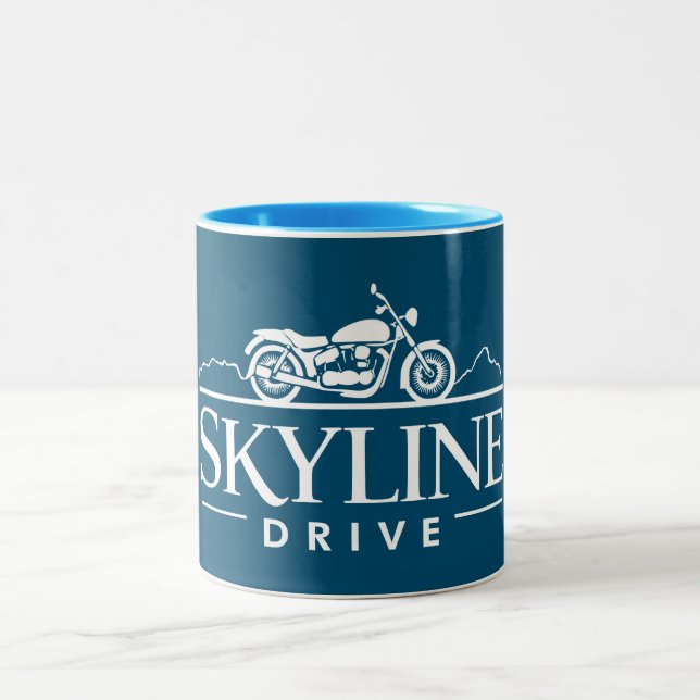 Caneca De Café Em Dois Tons Skyline Drive Virginia Motorcycle (Centro)